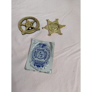 3 lot Junior police officer deputy plastic toy sticker Kissimmee Osceola County